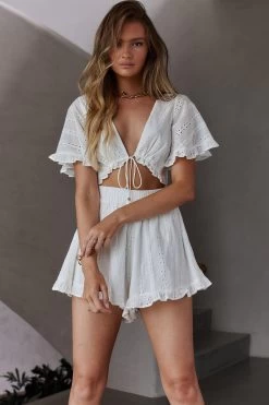 Endless Weekend Tied Bust Romper White -Fashion women's clothing SR0239J 20WHITE 2
