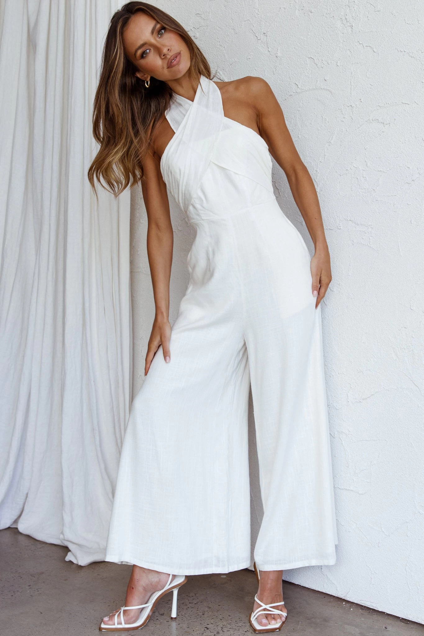 Stars Align Halterneck Jumpsuit White 6 Stars Align Halterneck Jumpsuit White - Image 6