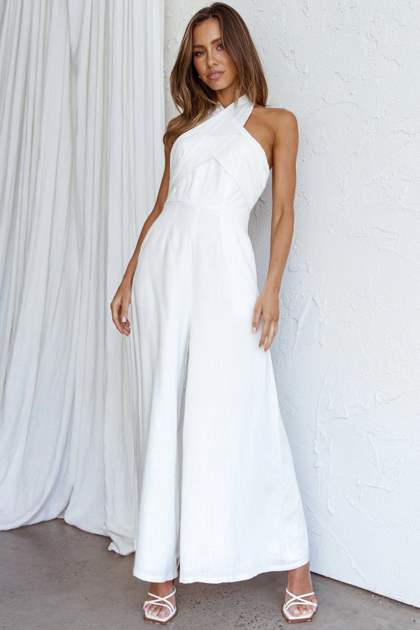 Stars Align Halterneck Jumpsuit White 7 Stars Align Halterneck Jumpsuit White - Image 7