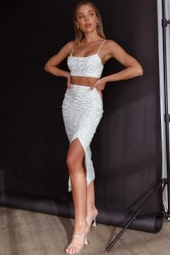 Maree Pleated Bust Crop Top White -Fashion women's clothing SR0517D T 20WHITE 2