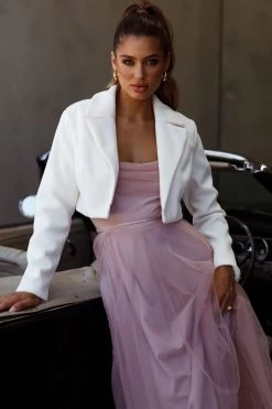 Tres Jolie Crop Jacket White 10 Tres Jolie Crop Jacket White -Fashion women's clothing SR0532D 20WHITE 1