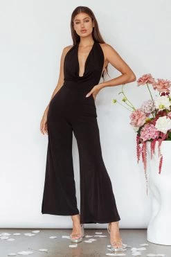Emanuella Halterneck Split Jumpsuit Black 13 Emanuella Halterneck Split Jumpsuit Black -Fashion women's clothing SR0546J01 20BLACK 6