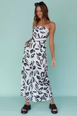 Randi Wide Leg Pants Leaf Print Black 13 Randi Wide Leg Pants Leaf Print Black -Fashion women's clothing SR0556J P 20BLACK 6