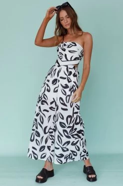 Randi Wide Leg Pants Leaf Print Black 15 Randi Wide Leg Pants Leaf Print Black -Fashion women's clothing SR0556J P 20BLACK 8