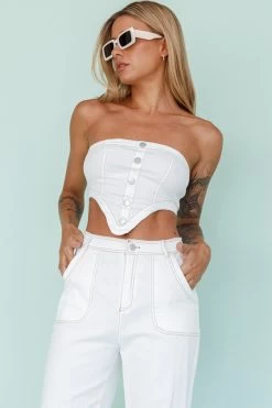 Uptown Wide Leg Pants White -Fashion women's clothing SR0582J01 P 20WHITE 2