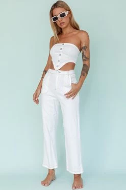 Uptown Wide Leg Pants White -Fashion women's clothing SR0582J01 P 20WHITE 5