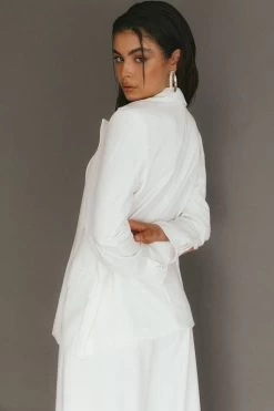 Vous Etes Belle Blazer White -Fashion women's clothing SR0652J C 20WHITE 3