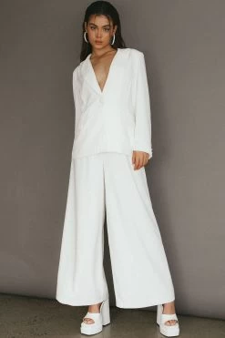 Vous Etes Belle Blazer White -Fashion women's clothing SR0652J C 20WHITE 4