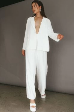 Vous Etes Belle Blazer White -Fashion women's clothing SR0652J C 20WHITE 5