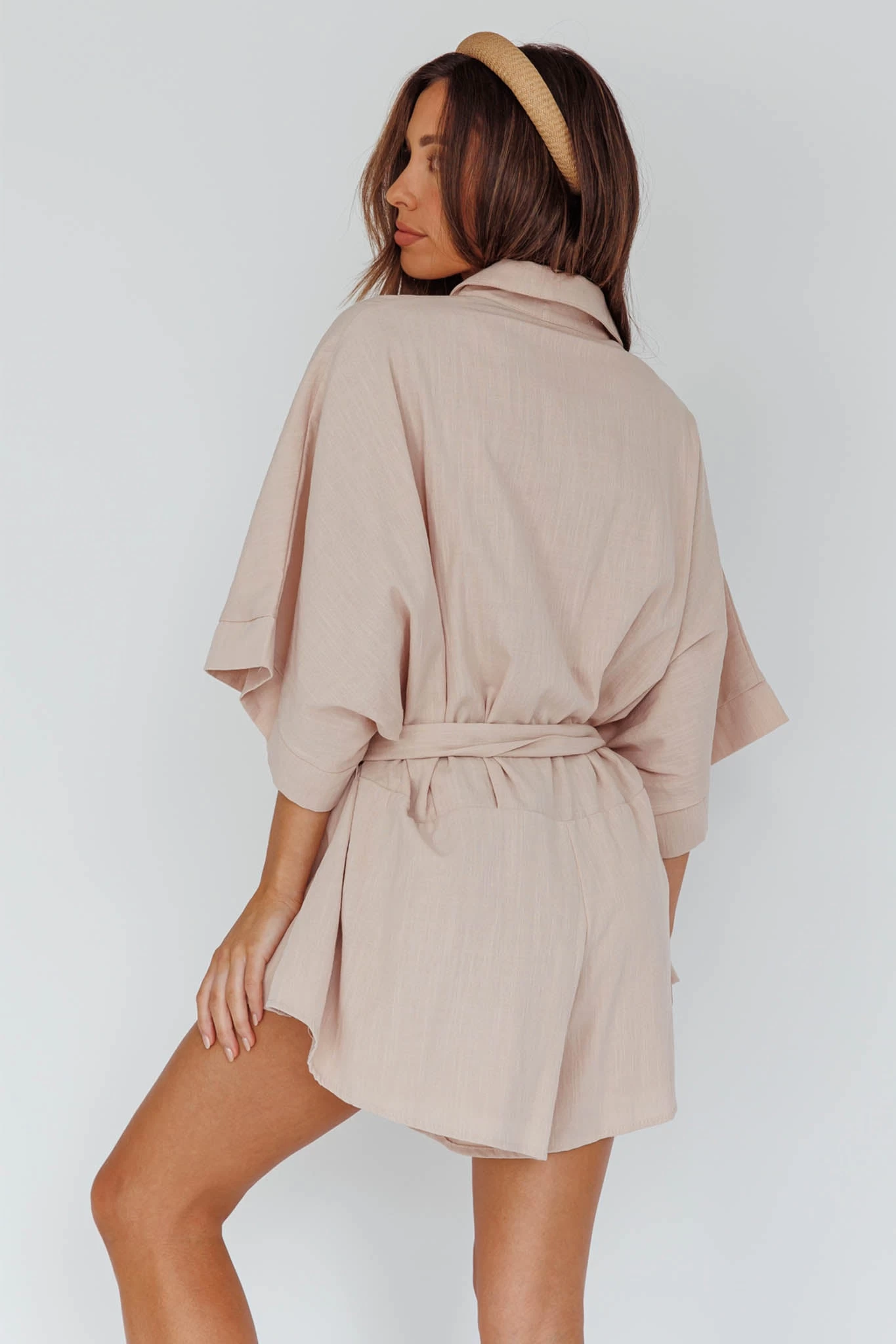 Daytona Beach Button-Up Romper Sand 2 Daytona Beach Button-Up Romper Sand - Image 2