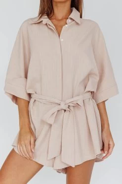 Daytona Beach Button-Up Romper Sand 11 Daytona Beach Button-Up Romper Sand -Fashion women's clothing SR0663J 20SAND 4