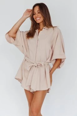 Daytona Beach Button-Up Romper Sand 13 Daytona Beach Button-Up Romper Sand -Fashion women's clothing SR0663J 20SAND 6