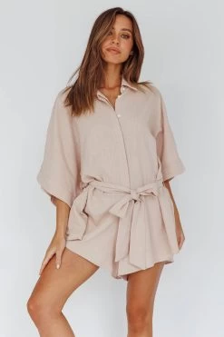 Daytona Beach Button-Up Romper Sand 15 Daytona Beach Button-Up Romper Sand -Fashion women's clothing SR0663J 20SAND 8