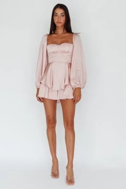 New Light Balloon Sleeve Romper Blush 7 New Light Balloon Sleeve Romper Blush -Fashion women's clothing SR0782J04 20BLUSH 2