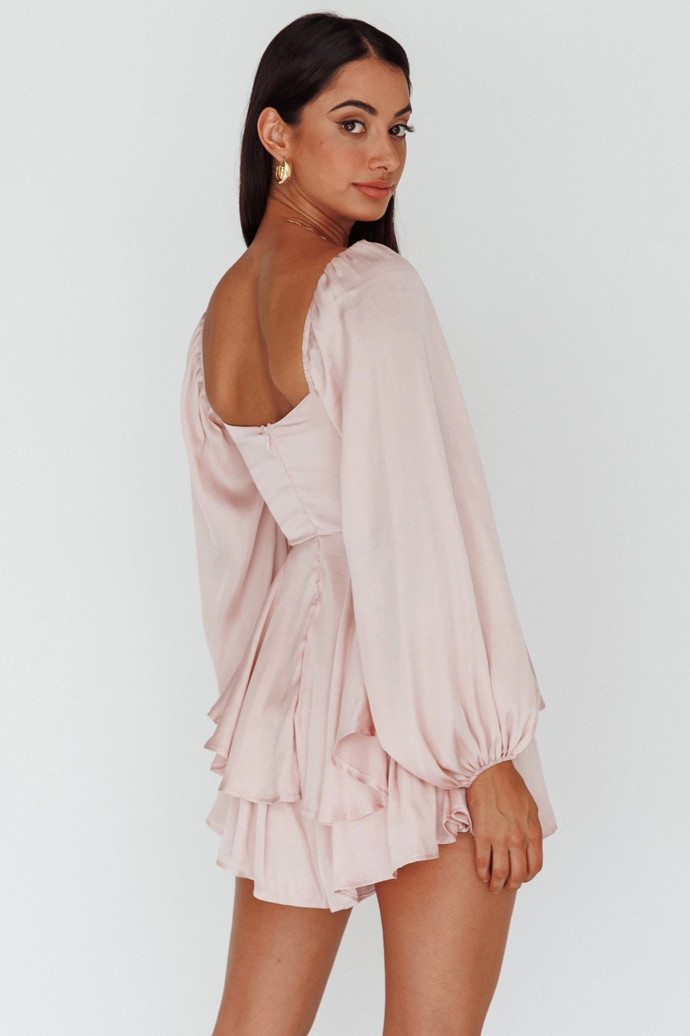 New Light Balloon Sleeve Romper Blush 2 New Light Balloon Sleeve Romper Blush - Image 2