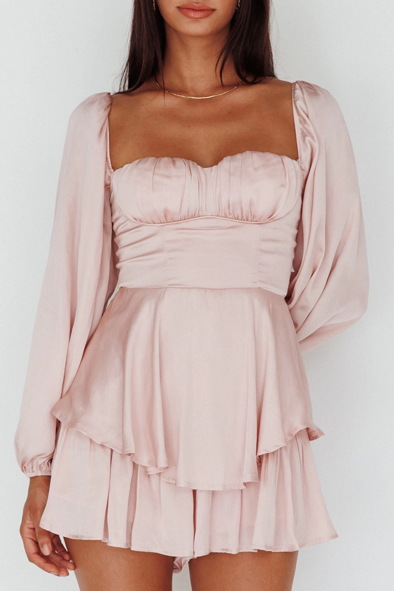 New Light Balloon Sleeve Romper Blush 4 New Light Balloon Sleeve Romper Blush - Image 4