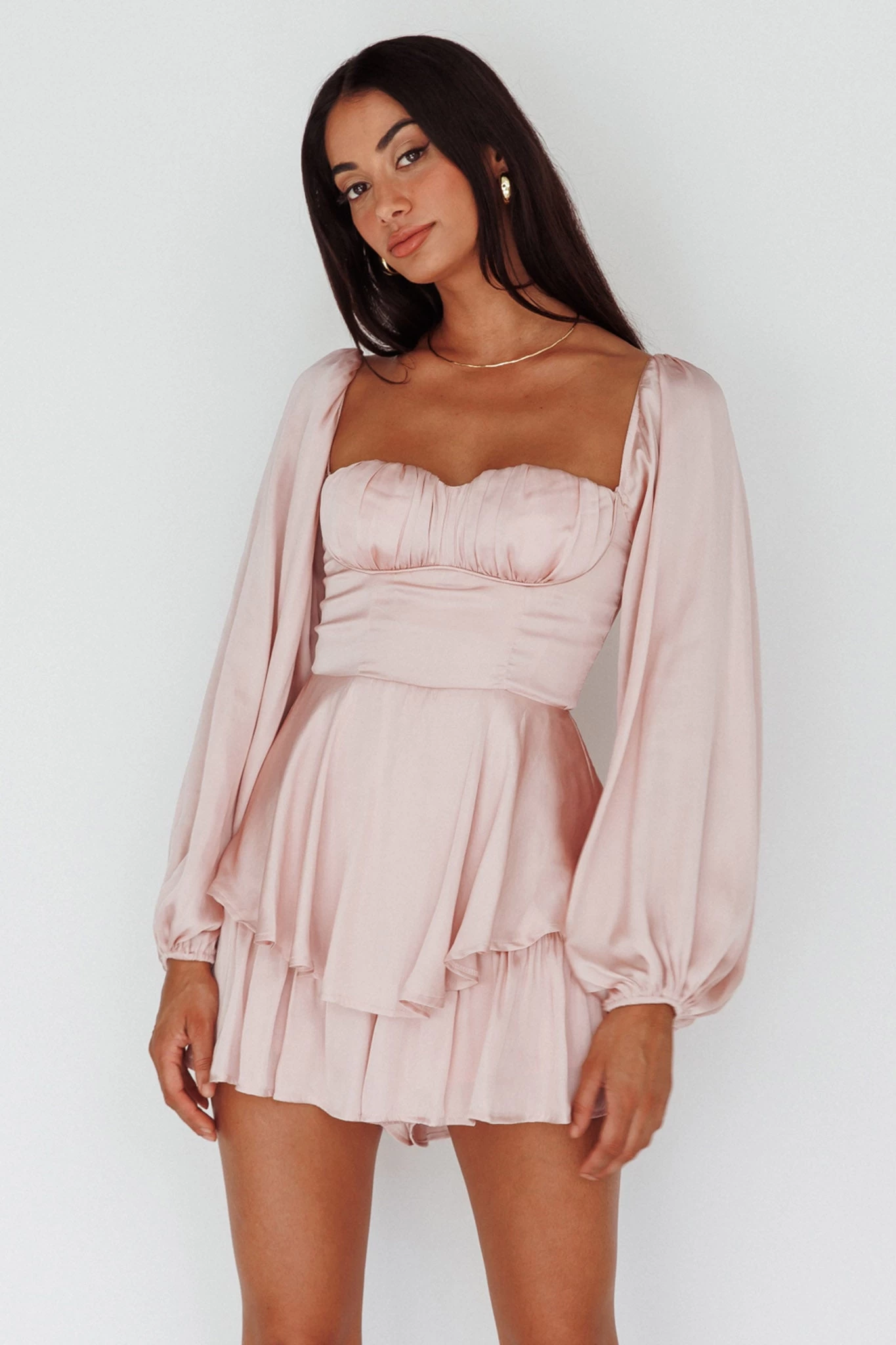 New Light Balloon Sleeve Romper Blush 5 New Light Balloon Sleeve Romper Blush - Image 5