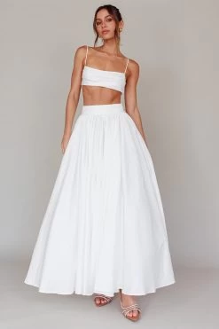 Love Songs Tied Back Maxi Skirt White 11 Love Songs Tied Back Maxi Skirt White -Fashion women's clothing SR0795J S 20WHITE 4