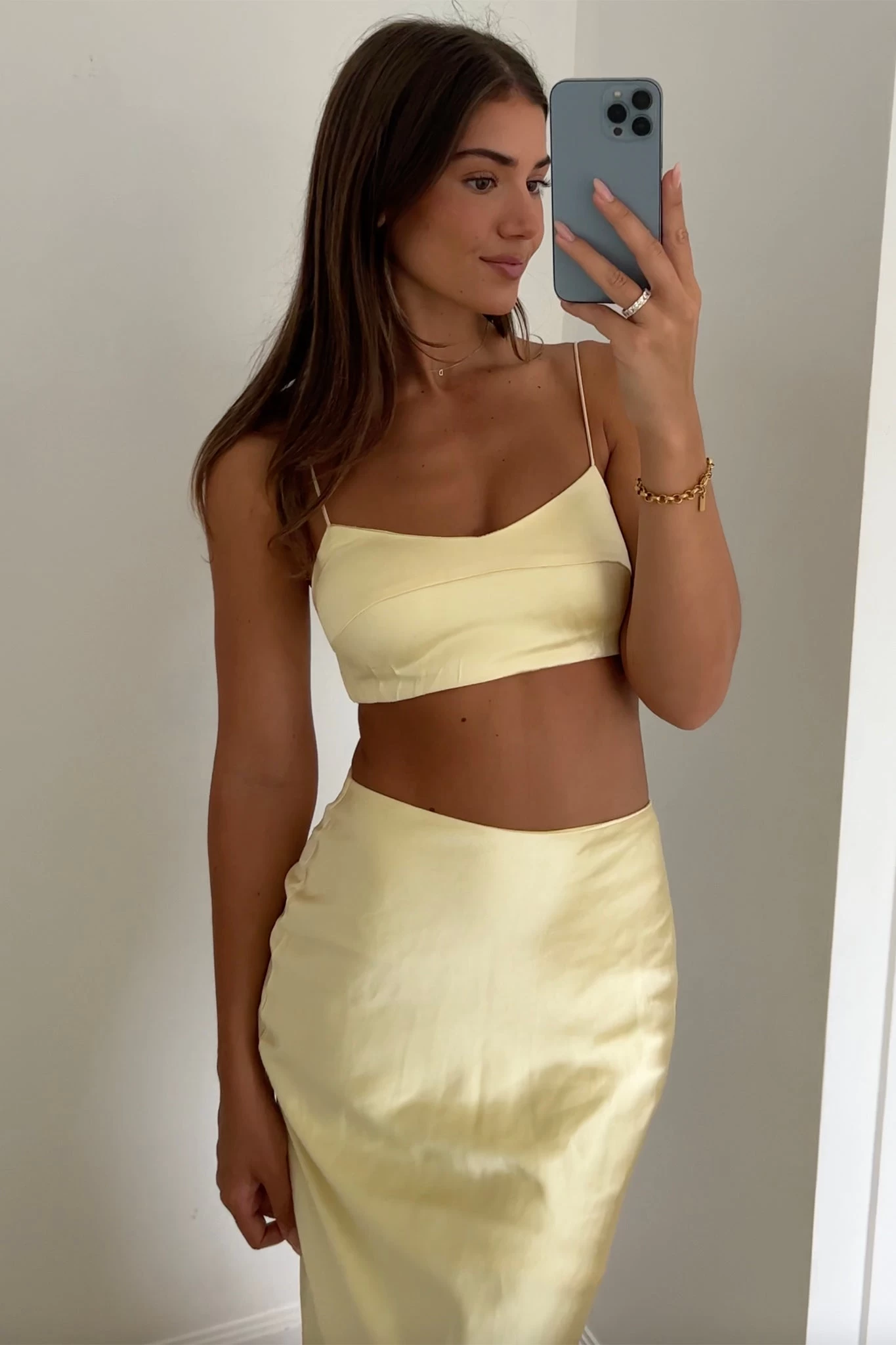 The Moment Satin Maxi Skirt Light Yellow 3 The Moment Satin Maxi Skirt Light Yellow - Image 3