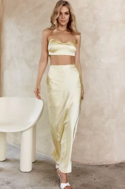 The Moment Satin Maxi Skirt Light Yellow 17 The Moment Satin Maxi Skirt Light Yellow -Fashion women's clothing SR0800J S 20LIGHT 20YELLOW 7