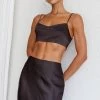 The Moment Cami Strap Crop Top Black