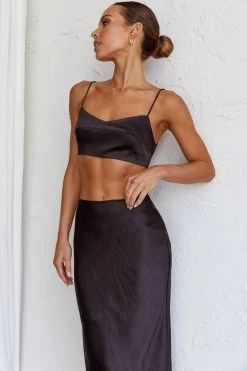 The Moment Cami Strap Crop Top Black -Fashion women's clothing SR0800J TBLACK 8