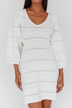 Meredith Long Sleeve Cut-Out Mini Dress White 9 Meredith Long Sleeve Cut-Out Mini Dress White -Fashion women's clothing SR0856J01 20WHITE 4