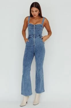 Emilio Flared Jumpsuit Denim 8 Emilio Flared Jumpsuit Denim -Fashion women's clothing SR0878J01 20DENIM 2