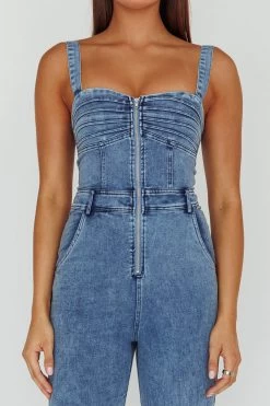Emilio Flared Jumpsuit Denim 9 Emilio Flared Jumpsuit Denim -Fashion women's clothing SR0878J01 20DENIM 4