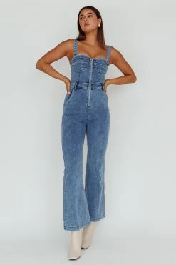 Emilio Flared Jumpsuit Denim 10 Emilio Flared Jumpsuit Denim -Fashion women's clothing SR0878J01 20DENIM 5