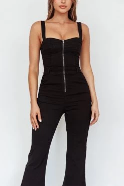 Emilio Flared Jumpsuit Black -Fashion women's clothing SR0878J 20BLACK 4
