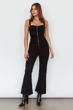Emilio Flared Jumpsuit Black -Fashion women's clothing SR0878J 20BLACK 5