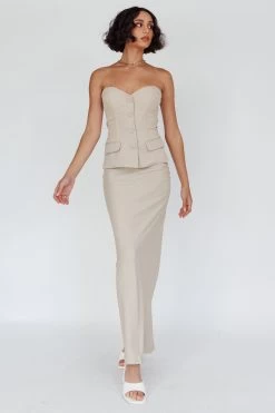 Valencia Flare Midi Skirt Oat -Fashion women's clothing SR0946J S 20OAT 5