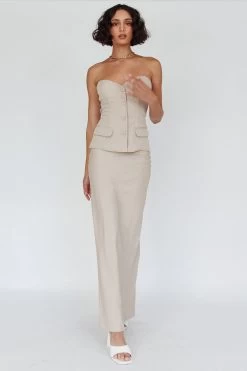 Valencia Flare Midi Skirt Oat -Fashion women's clothing SR0946J S 20OAT 6