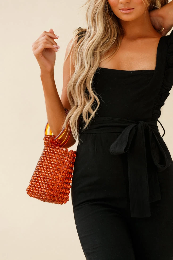 All For Love Square Neckline Ruffle Strap Jumpsuit Black 4 All For Love Square Neckline Ruffle Strap Jumpsuit Black - Image 4