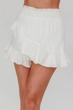 You Got It Tied Ruffle Skort White 7 You Got It Tied Ruffle Skort White -Fashion women's clothing ST2095D S 20WHITE 4