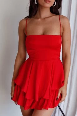 Dolce Life Low Back Romper Red -Fashion women's clothing ST3228D05 20RED 4