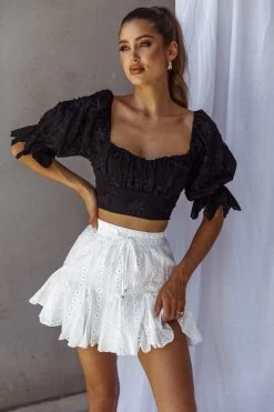 Passing By Tied Back Crop Top Black 12 Passing By Tied Back Crop Top Black -Fashion women's clothing ST3324D 20BLACK 5