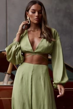 Lilian Wide Legs Pants Olive 12 Lilian Wide Legs Pants Olive -Fashion women's clothing ST3351B P 20OLIVE 4