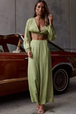 Lilian Wide Legs Pants Olive 13 Lilian Wide Legs Pants Olive -Fashion women's clothing ST3351B P 20OLIVE 5