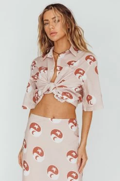 Just A Hunch Button Shirt Yin Yang Rose