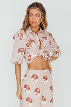 Just A Hunch Button Shirt Yin Yang Rose -Fashion women's clothing ST3641D04 T 20ROSE 4