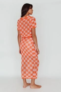 Byron Bay Crochet Maxi Skirt Sunset -Fashion women's clothing ST3654D SSUNSET 3