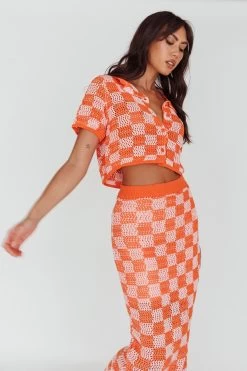 Byron Bay Crochet Maxi Skirt Sunset -Fashion women's clothing ST3654D SSUNSET 5