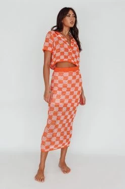 Byron Bay Crochet Maxi Skirt Sunset -Fashion women's clothing ST3654D SSUNSET 6