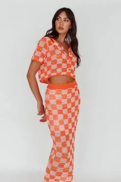 Byron Bay Crochet Maxi Skirt Sunset -Fashion women's clothing ST3654D SSUNSET 7