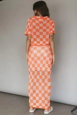 Byron Bay Crochet Buttoned Top Sunset -Fashion women's clothing ST3654D T 20SUNSET 3