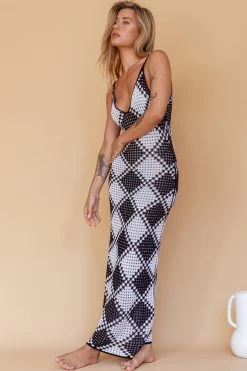 Easy Street Crochet Maxi Dress Black 11 Easy Street Crochet Maxi Dress Black -Fashion women's clothing ST3809H 20BLACK 5