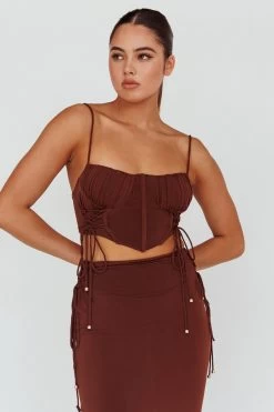 Graziella Corset Crop Top Chocolate 10 Graziella Corset Crop Top Chocolate -Fashion women's clothing ST3814D02 T 20CHOCOLATE 5