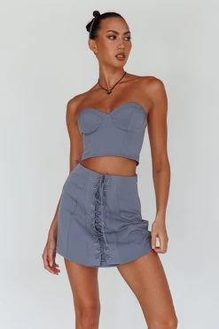 Ventura Bustier Crop Top Suit Grey -Fashion women's clothing ST3822D SSUITGREY 5 e3ed2d9f 51bc 4843 875c fddbd99fd858